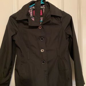 Black London fog girls trenchcoat